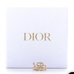 Christian Dior Metal Crystal Shiny-D Ring